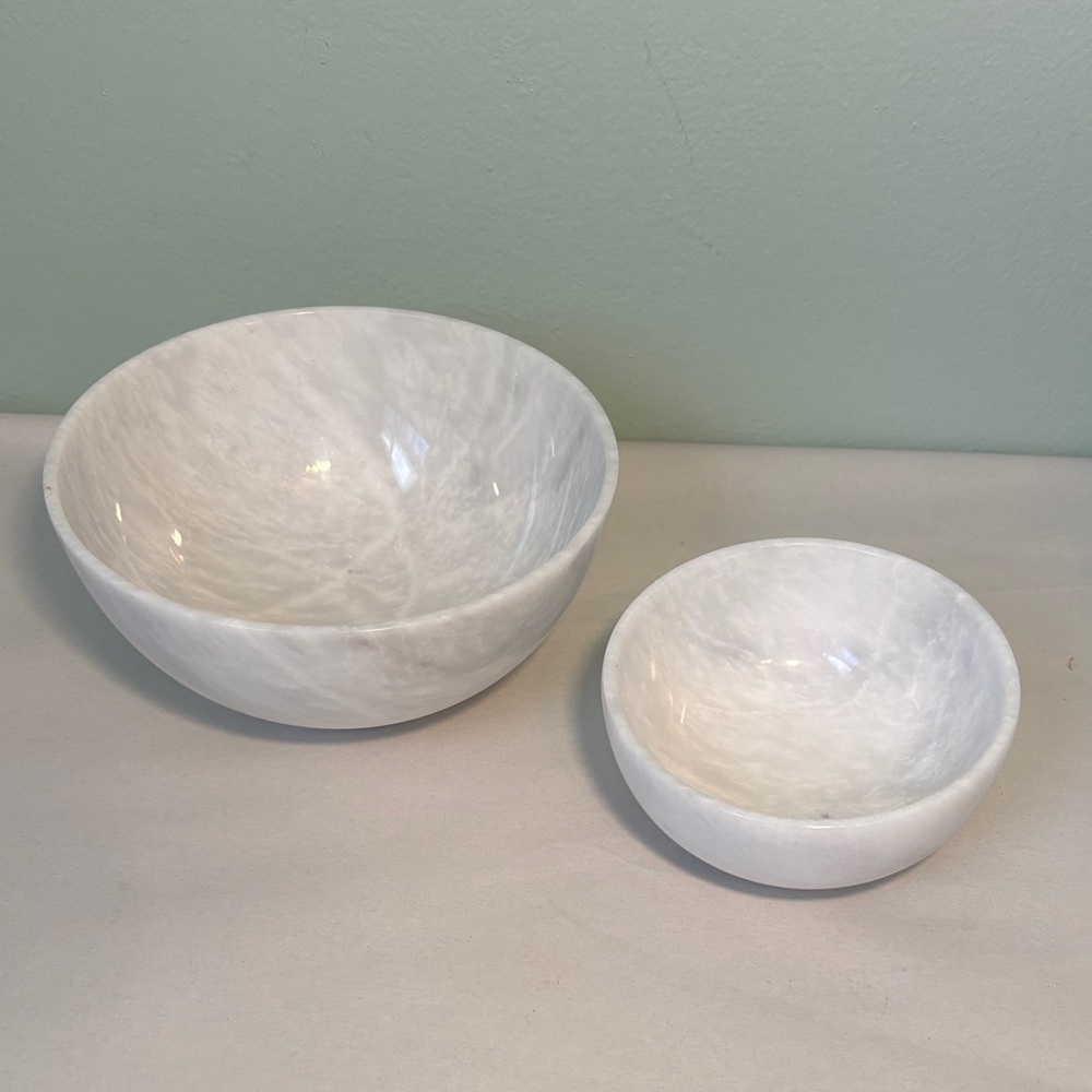 Palmero White Marble Bowl Set of 2